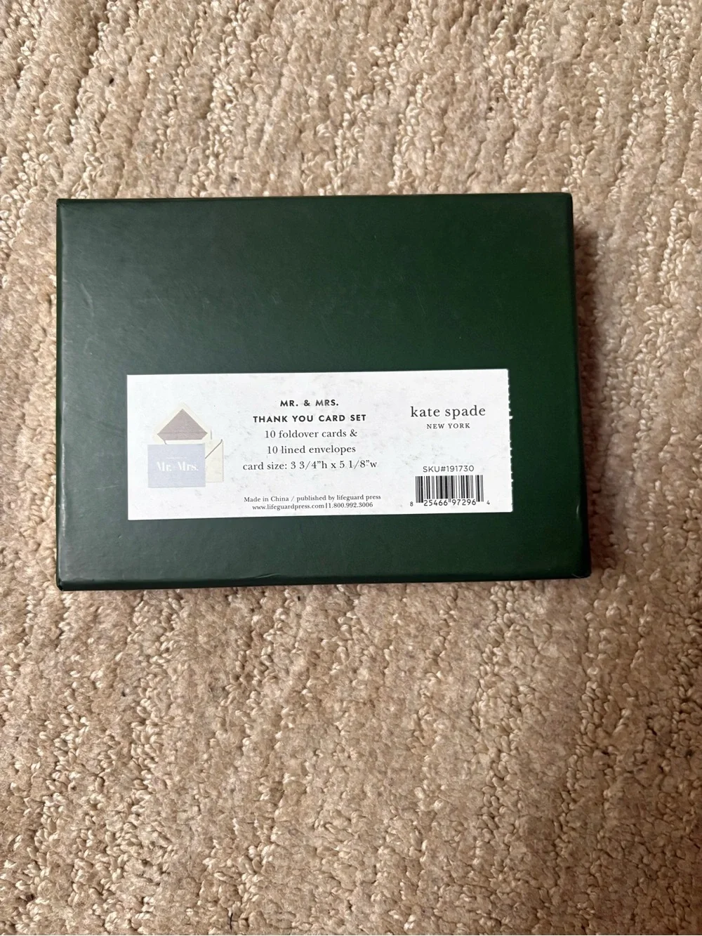kate spade Mr. and Mrs. Thank You Notes - Gray